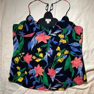 J. Crew Navy Floral Camisole Top
